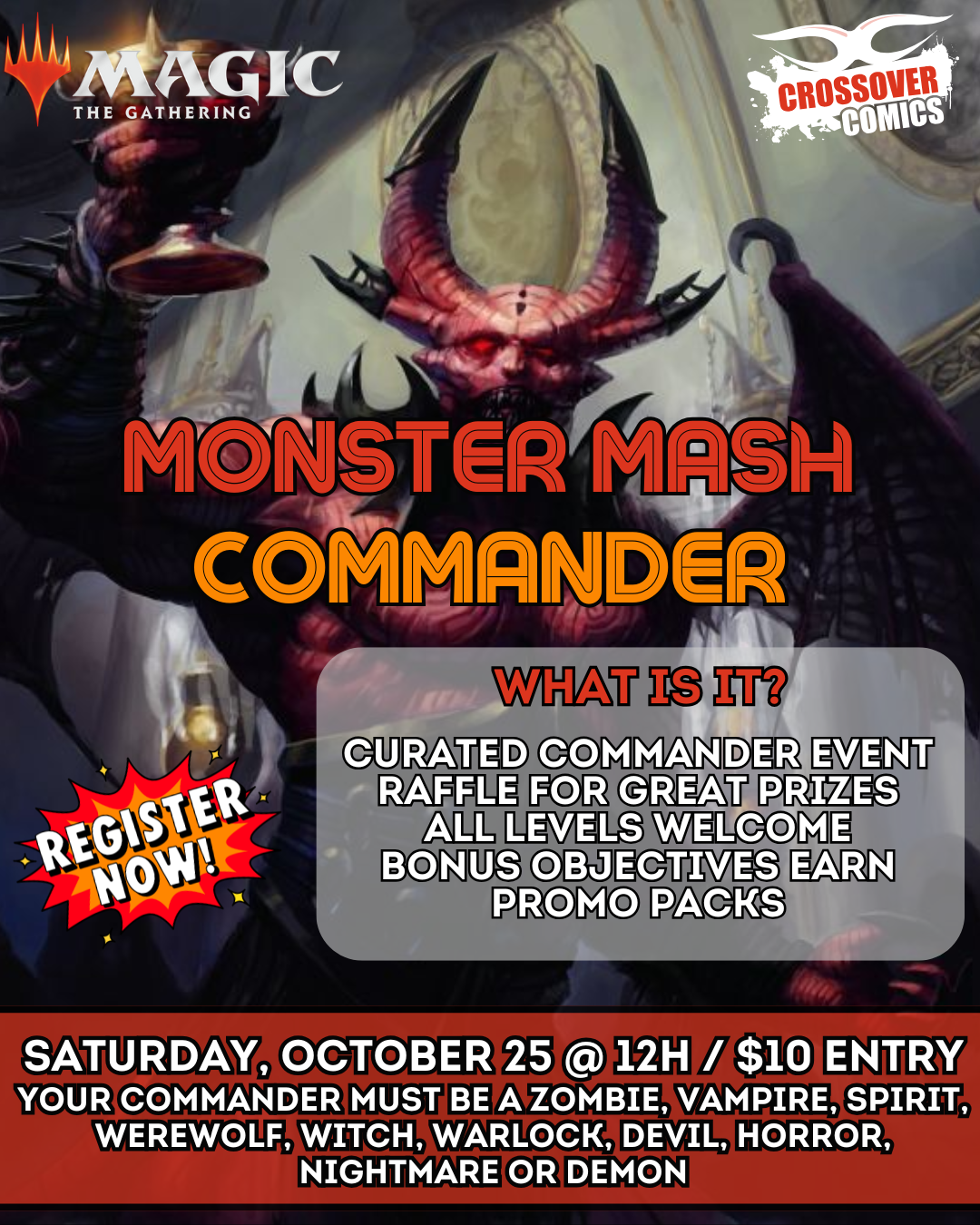 Crossover Comics Commander Special: MONSTER MASH - Samedi 25 octobre