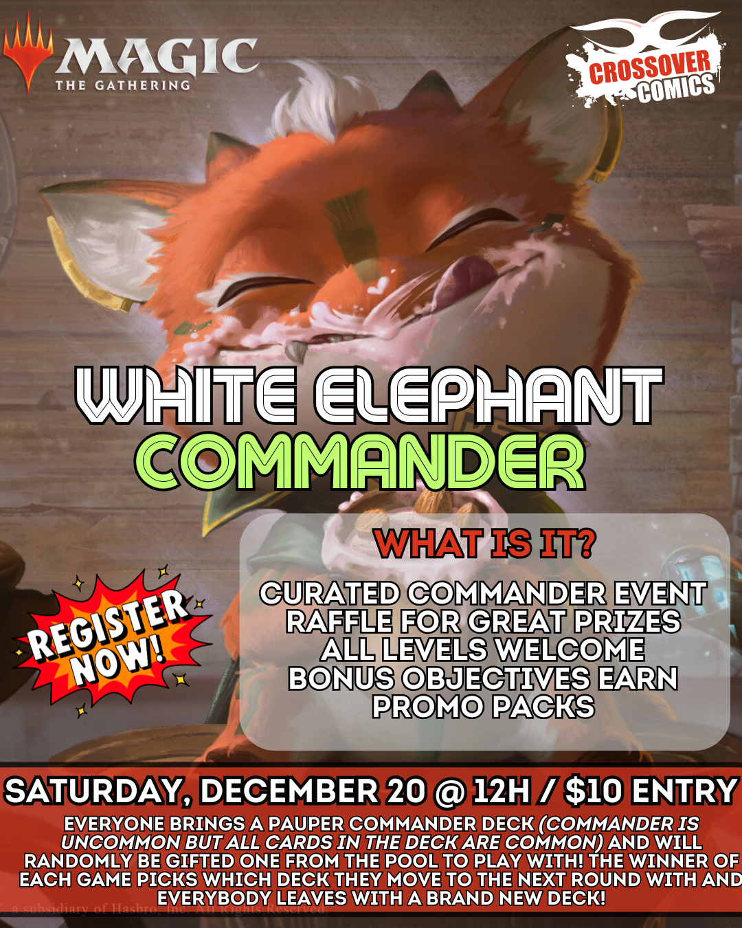 Crossover Comics Commander Special: WHITE ELEPHANT  - Samedi 20 decembre