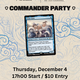 Crossover Comics MTG Avatar the Last Airbender Commander Party - Thursday, Dec 4, 17h