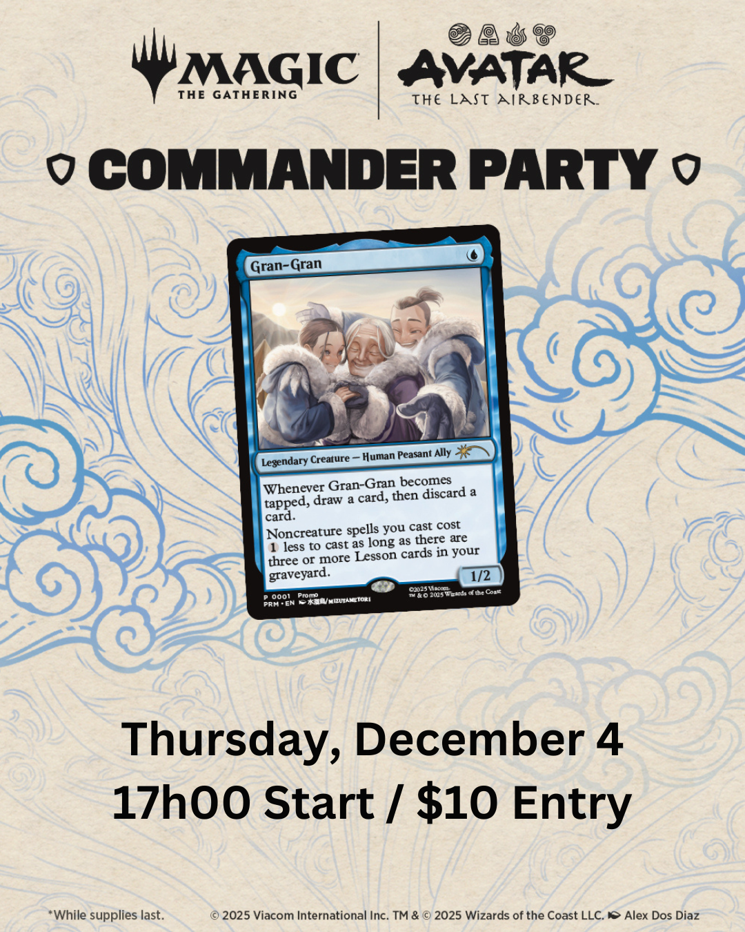Crossover Comics MTG Avatar the Last Airbender Commander Party - Thursday, Dec 4, 17h