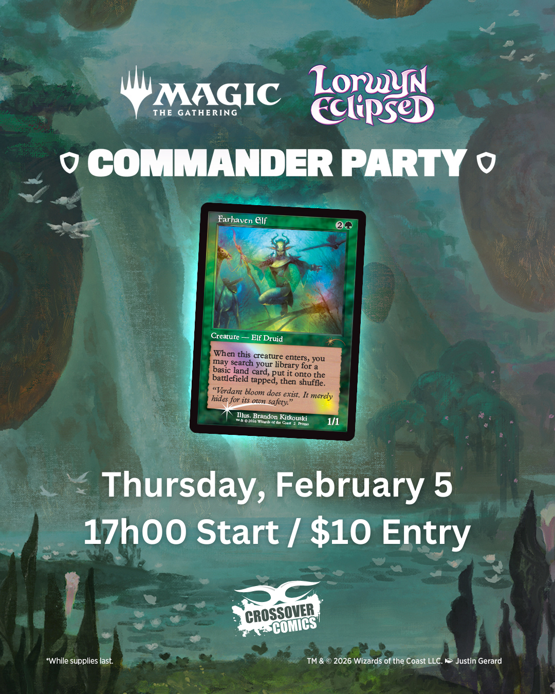 Crossover Comics MTG Lorwyn Eclipsed Commander Party - Thursday, Feb 5, 17h