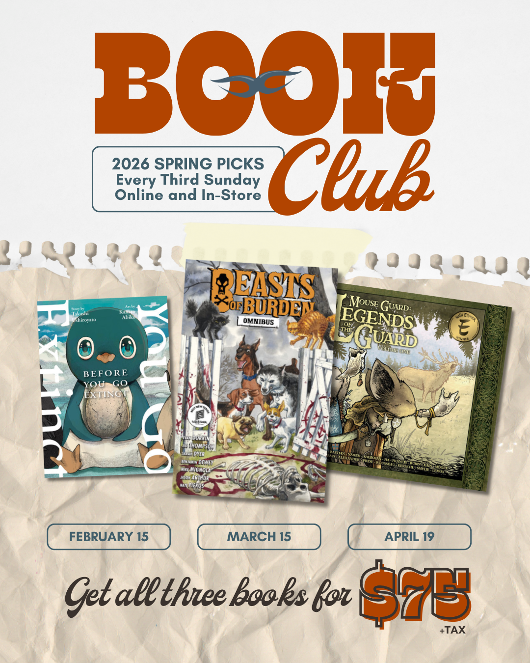 Crossover Comics Trio Book Club - Printemps 2026