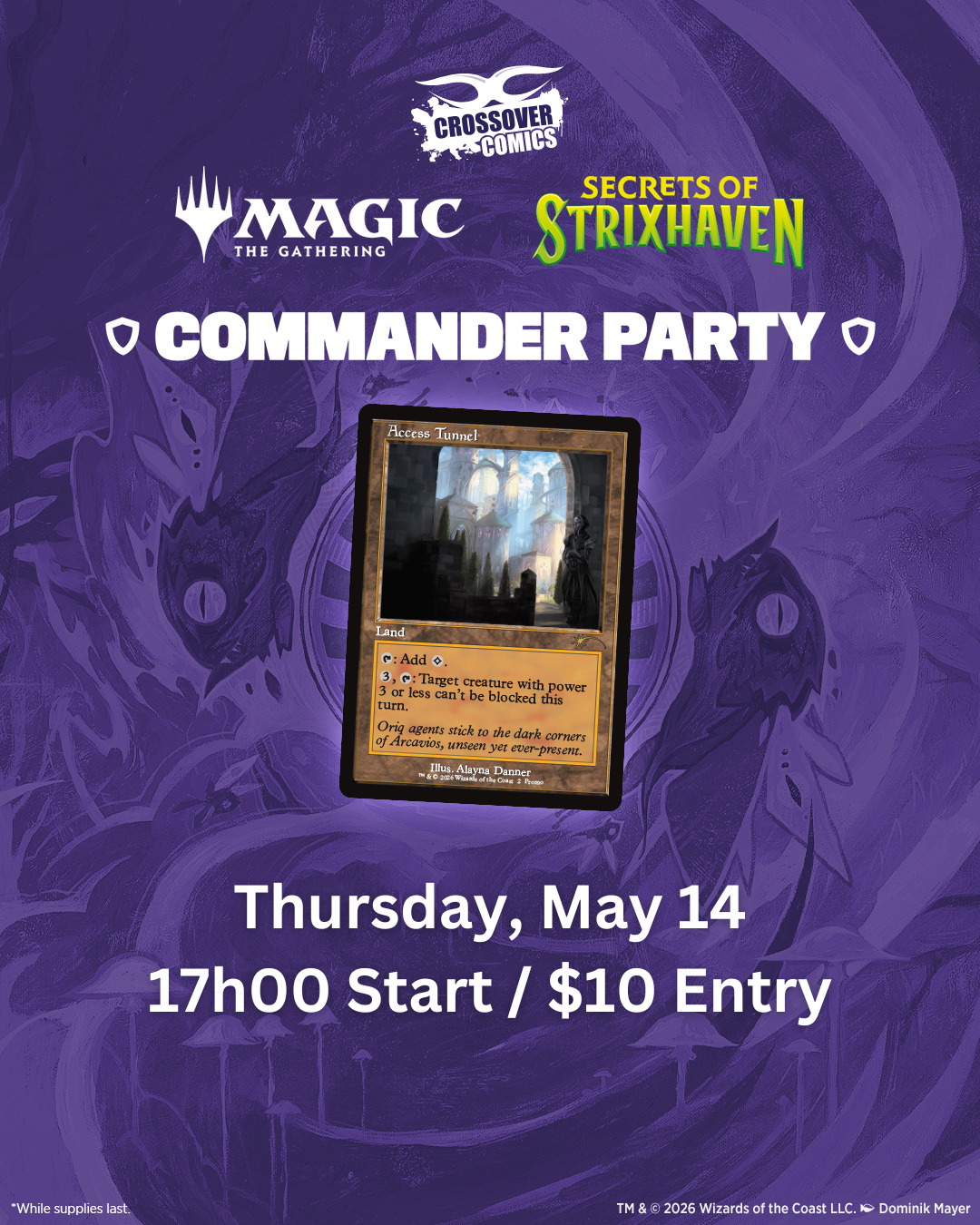 Crossover Comics MTG Secrets of Strixhaven Commander Party - Jeudi, 14 mai, 17h
