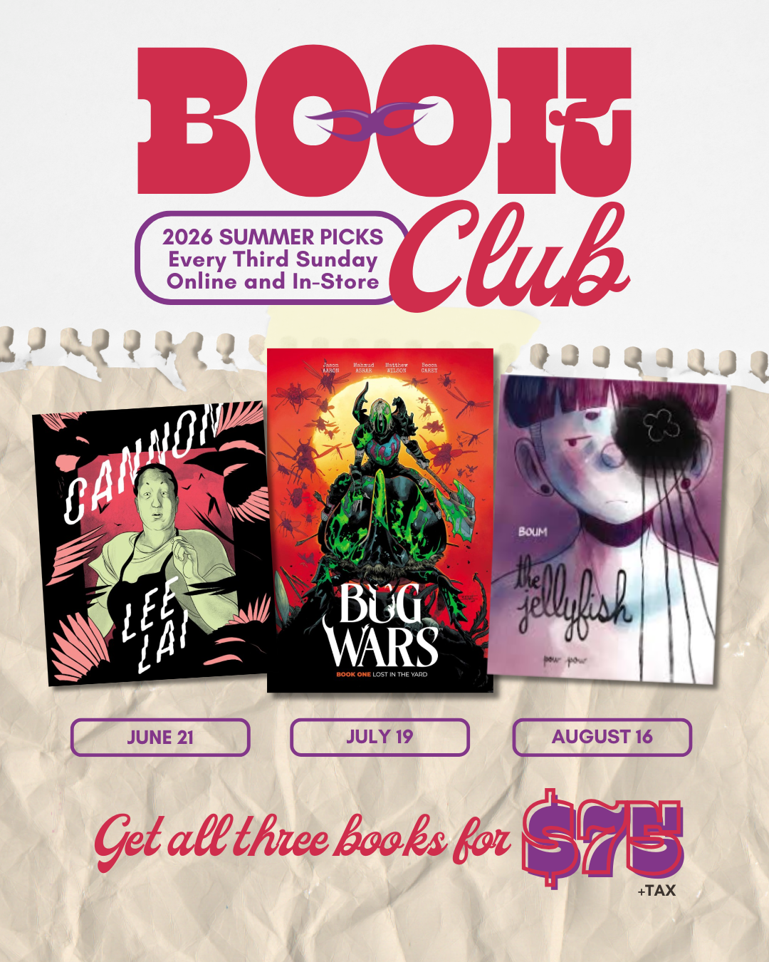 Crossover Comics Trio Book Club - Été 2026
