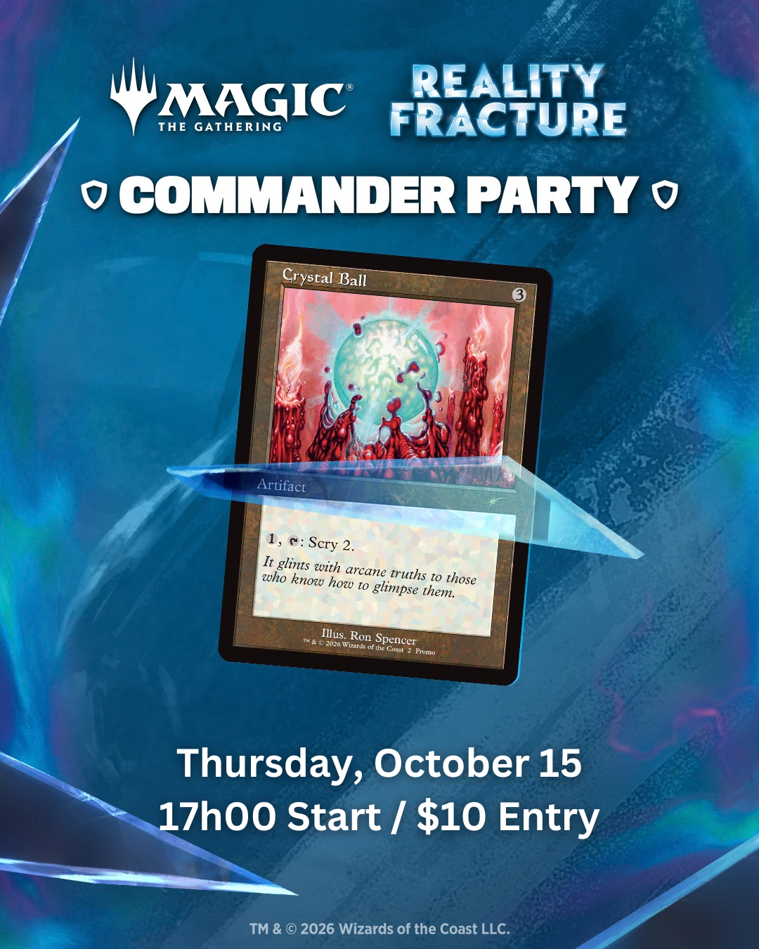 Crossover Comics MTG Reality Fracture Commander Party - Jeudi, 15 oct, 17h