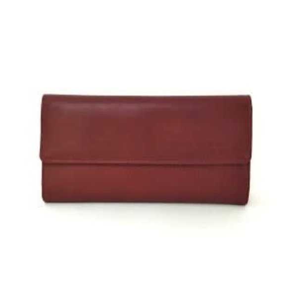 DEREK ALEXANDER LARGE TRI-FOLD CLUTCH BR1306 RED