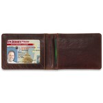 Jack Georges VOYAGER BI-FOLD WALLET W/MONEY CLIP, BROWN (7748)