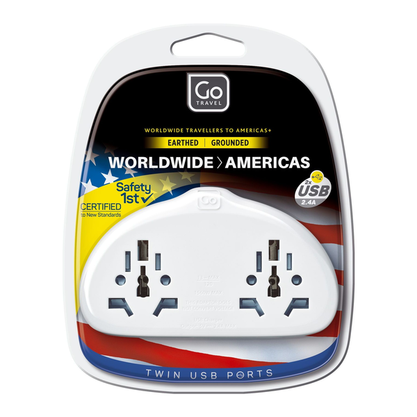 GO TRAVEL WORLD -USA ADAPTOR DUO + USB