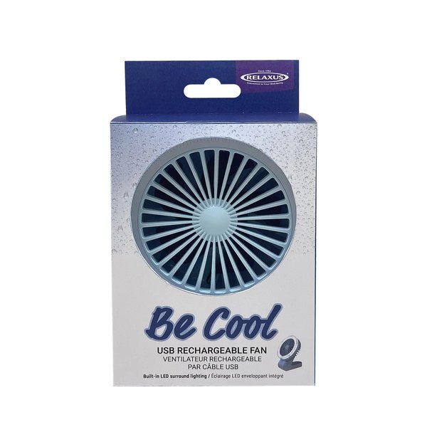 BE COOL USB RECHARGEABLE FAN, LIGHT BLUE (525615)