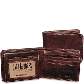 Jack Georges VOYAGER BIFOLD WALLET W/ ID FLAP (7302) BROWN