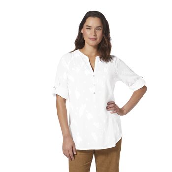 ROYAL ROBBINS WOMEN'S OASIS TUNIC II  3/4 SLEEVE, WHITE (Y622019-010)