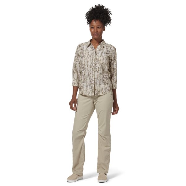 ROYAL ROBBINS WOMEN'S EXPEDITION II 3/4 SLEEVE, CREME SIMMER (Y322024-130)