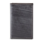 OSGOODE MARLEY LEATHER GUSSETTED CARD CASE, BRUSHED GRANITE (1175)