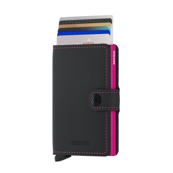 SECRID MINIWALLET MATTE BLACK & FUCHSIA