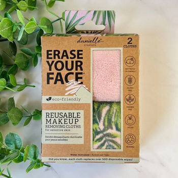 ERASE YOUR FACE REUSABLE CLOTH 2PACK PALM LEAVES
