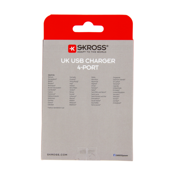SKROSS UK USB CHARGER 4 PORT (2.800102)