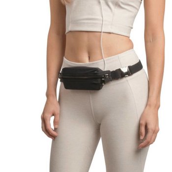 SPIBELT LUXE W/ GUN METAL ZIP, BLACK