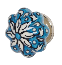 Doorknob - Turquoise Ceramic