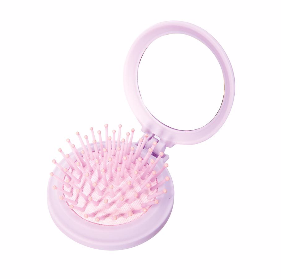 ISAlbi Compact Hairbrush & Mirror - Unicorn