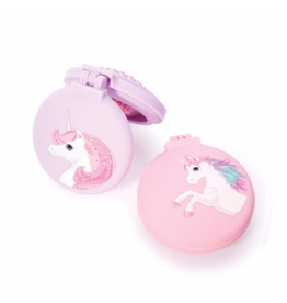 ISAlbi Compact Hairbrush & Mirror - Unicorn