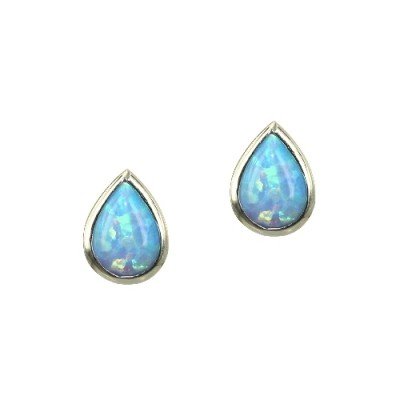 Opal and Sterling Silver Stud Earrings