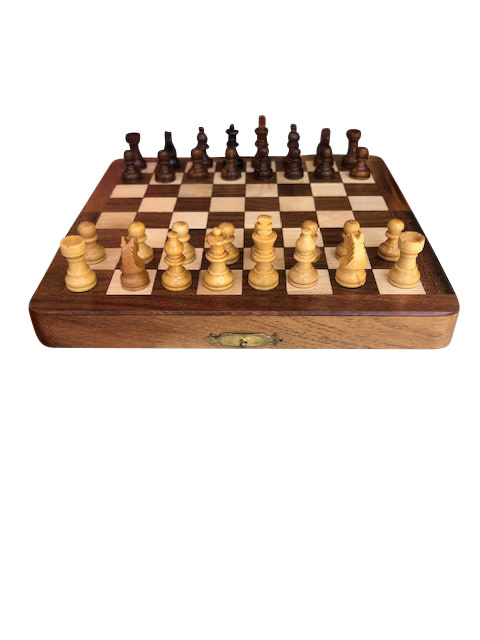 Folding Chess Set - Brass Clip ( Small)