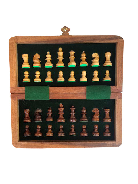 Folding Chess Set - Brass Clip ( Small)