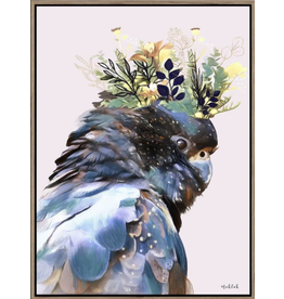 Framed Canvas - Black Cockatoo Crown