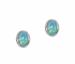 Opal and Sterling Silver Stud Earrings