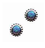 Opal and Sterling Silver Stud Earrings