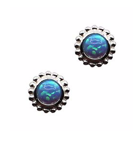 Opal and Sterling Silver Stud Earrings