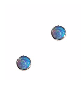 Opal and Sterling Silver Stud Earrings