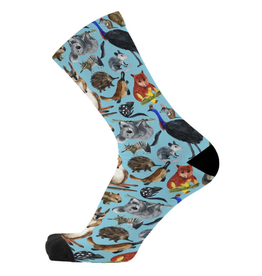 Red Fox Sox Oz Fur and Feather Socks  - Made From Bamboo (Light Blue)