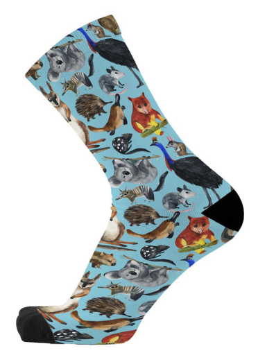 Red Fox Sox Oz Fur and Feather Socks  - Made From Bamboo (Light Blue)