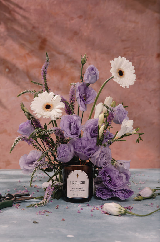 First Light Fragrances Violette Dusk Candle 180g