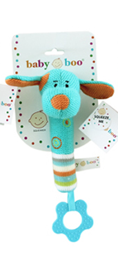 Plush Squeaker - Blue Dog