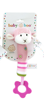 Plush Squeaker -  Pink Lamb