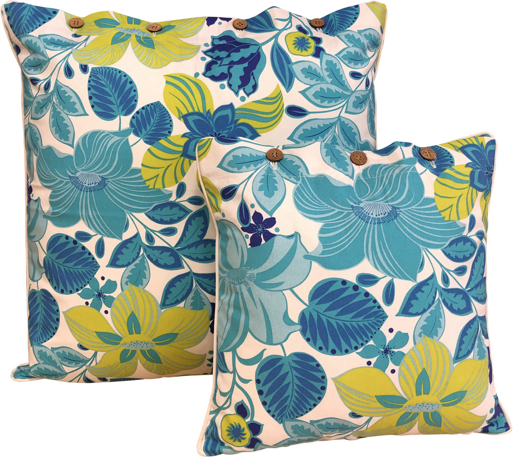 Craft Studio Cushion Cover - Hibiscus Turquoise