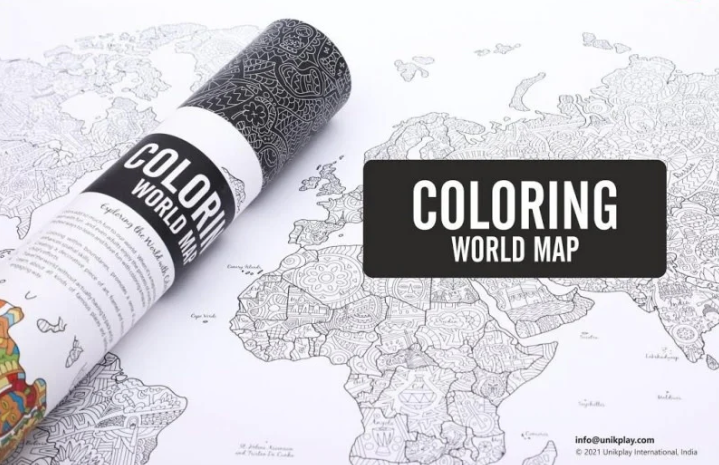 Unik Play Colouring Map Of The World