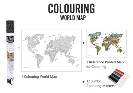 Unik Play Colouring Map Of The World