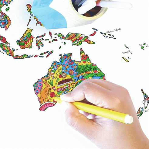 Unik Play Colouring Map Of The World