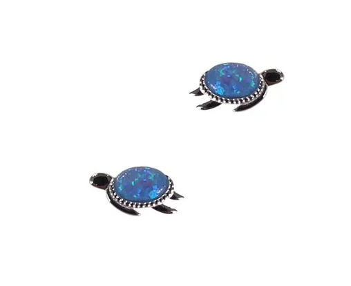 Opal and Sterling Silver Stud Earrings