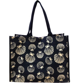 Craft Studio Small Beach Bag - Shell Print - Navy