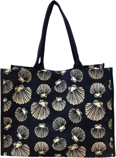 Craft Studio Small Beach Bag - Shell Print - Navy
