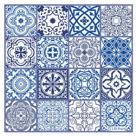 Phillip Bay Trading Coaster - Ottoman Blue Tile