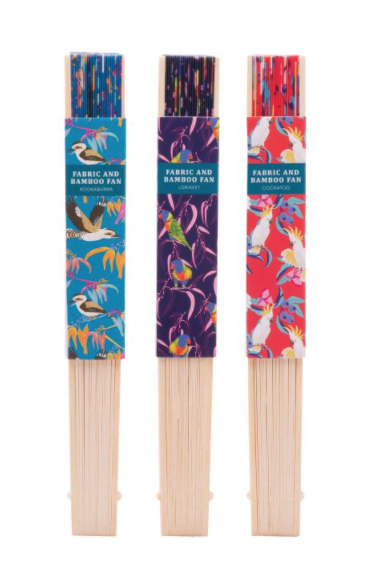 ISAlbi Hand Held Fabric Fans - Australian Birds