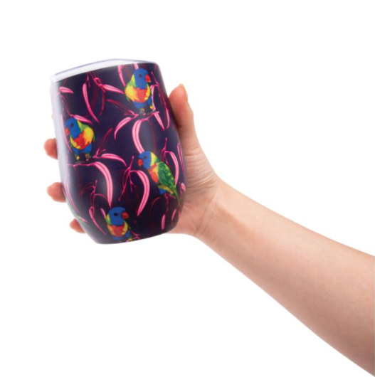 ISAlbi Double Wall Wine Tumbler - Birds