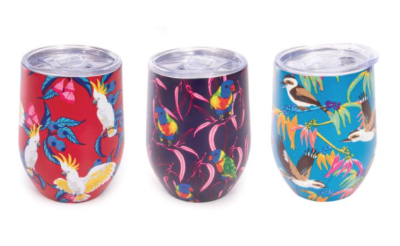 ISAlbi Double Wall Wine Tumbler - Birds