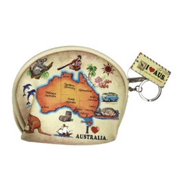 Leather Coin Purse - Map
