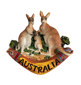 I Heart Aus Fridge Magnet - Kangaroo Family